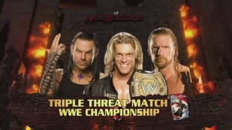 Triple H Vs Jeff Hardy Vs Edge Armageddon Wwe Champion Youtube