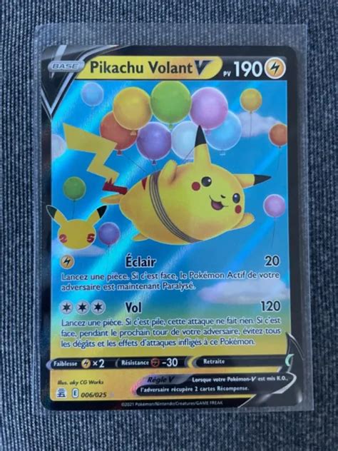 CARTE POKÉMON PIKACHU volant V 006 025 célébrations 25 ans Neuve FR EUR