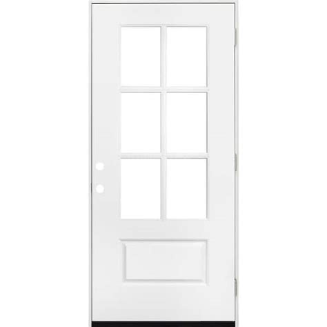 Steves And Sons 36 In X 80 In Legacy 6 Lite 34 Lite Clear Glass Left Hand Outswing White Primed