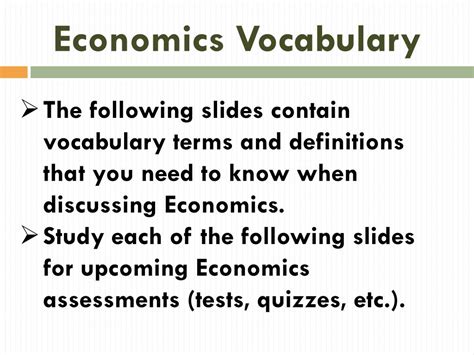 Ppt Economics Vocabulary Powerpoint Presentation Free Download Id