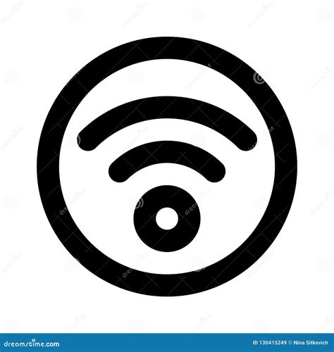 Circle Wifi Icon Outline Style Stock Vector Illustration Of Graphic