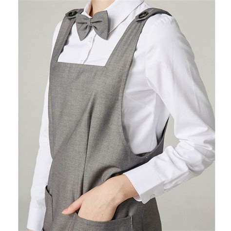 Serge Fabric Long Gray Apron Little Tailor Studio