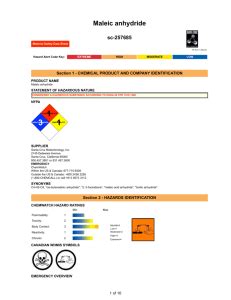 SAFETY DATA SHEET Product: MALEIC ANHYDRIDE