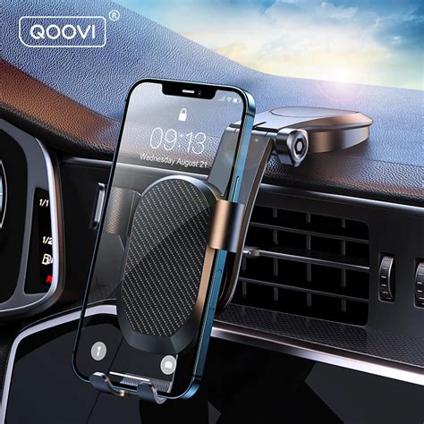 Qoovi Support De T L Phone Portable Pour Voiture Fixation Par Gravit