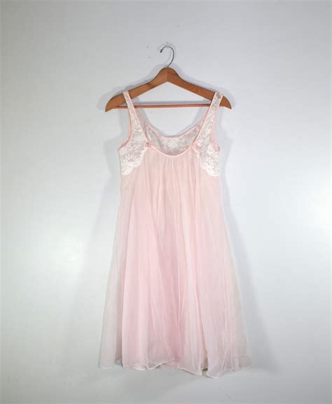 Pink Nightgown Baby Doll Nightgown Short Pleated Nightgown Etsy