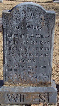 Martha Susan Mattie Conyers Wiles 1850 1908 Mémorial Find a Grave