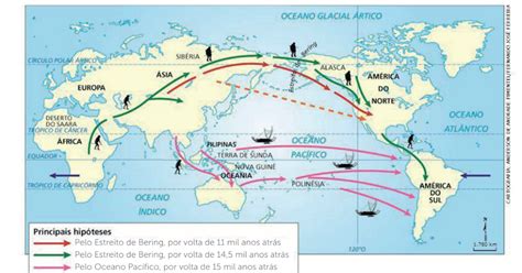 Quais São As 4 Teorias Do Povoamento Da América - Mapa: Teorias do povoamento da América | Estreito de bering, Mapa ...