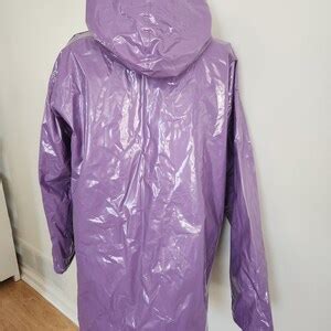 Vintage Slippery When Wet A Division Of Wippette Purple Vinyl Hooded