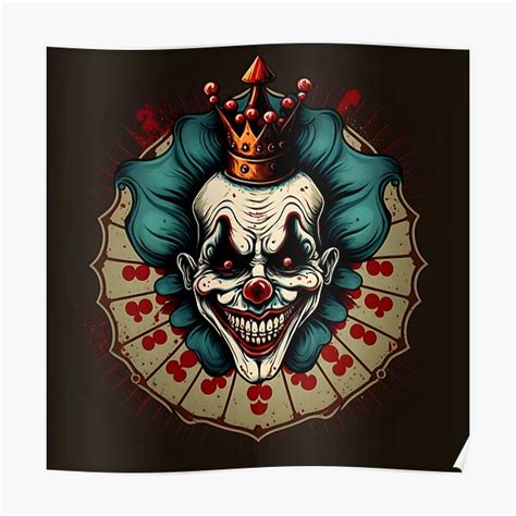 Clown Card Comic Graphics Clown King King Clown Scary Evil Killer