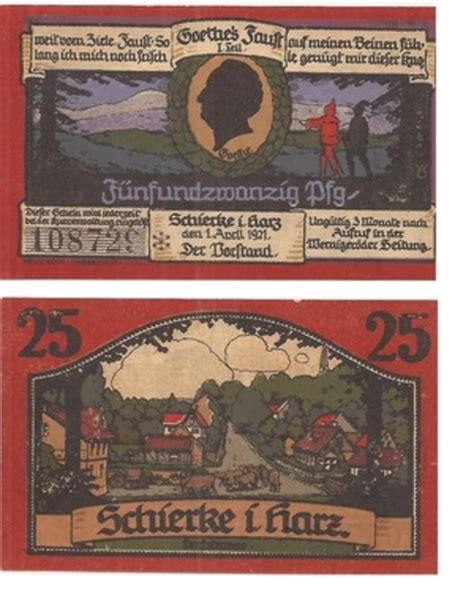 25 Pfennig Schierke im Harz Municipalité de Schierke Numista