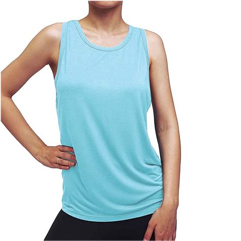 Annhoo Workout Tops For Women Sleeveless Summer Backless Round Neck