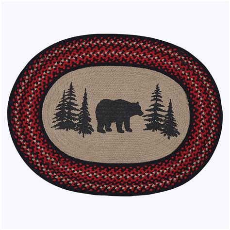 Bear Braided Oval Rug | Black Forest Decor