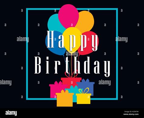 Happy Birthday Balloons And Ts Greeting Card Vector Illustration Stock Vector Image And Art