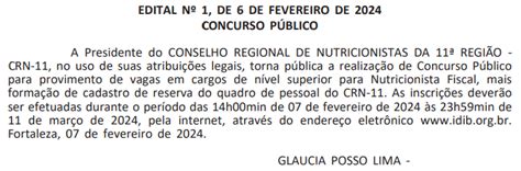 Concurso Crn Saiu Edital Para Nutricionista Fiscal Veja