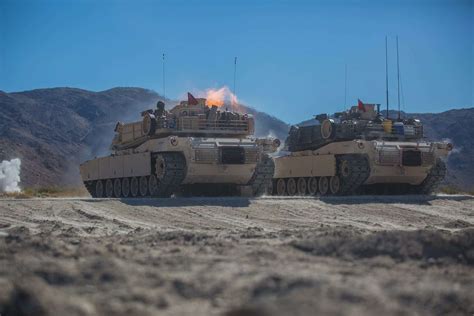 M1a1 Abrams Main Battle Tanks Fire During A Battle Nara And Dvids