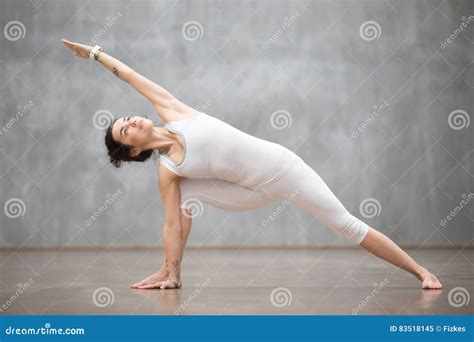 Beautiful Yoga Extended Side Angle Pose Stock Image Image Of People