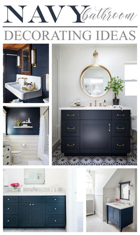 20++ Navy Blue Bathroom Decor Ideas - PIMPHOMEE