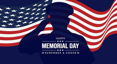 Happy Memorial Day Military Salute Background Or Banner Design Template