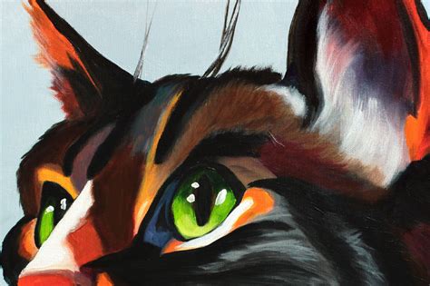 NOVAARTE Abstrakte Malerei Acryl Bild Gemälde Katze Modern Kunst Tiere