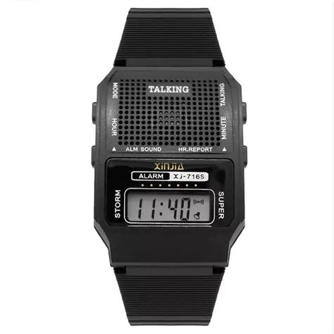 Reloj Talking Parlante Voz En Español Fácil Uso Color Negro Meses sin