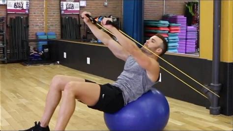 Abs Resistance Band Stability Ball Crunch YouTube