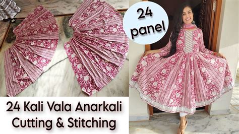 Designer 24 Panel Anarkali Cutting Stitching Kali Vala Kurta YouTube