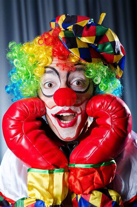 Clown With Boxing Gloves Stock Image Colourbox