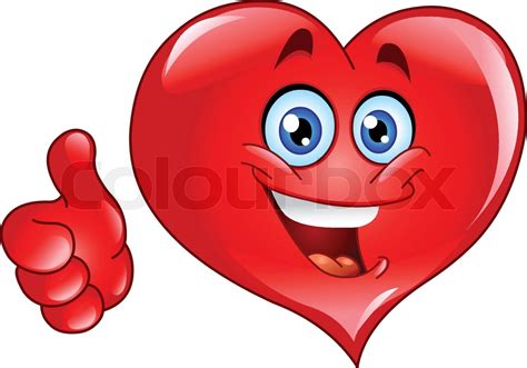 Smiley Thumb Up Heart Stock Vector Colourbox