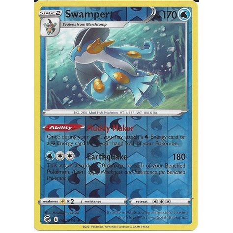 Pokemon Trading Card Game Swampert Reverse Holo Swsh