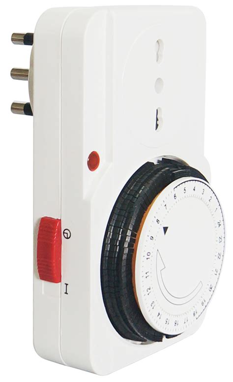 Temporizzatore Timer Analogico Per Presa 24 Ore On Off Bianco