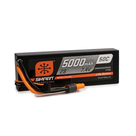 Spektrum 74v 5000mah 2s 50c Smart Hardcase Lipo Battery Ic3 Tower