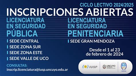 Inscripciones para las carreras de Licenciatura en Seguridad Pública y