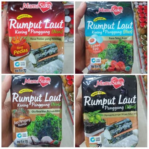 Jual MAMA SUKA Rumput Laut Kering Panggang Snack Nori Seaweed 4 5