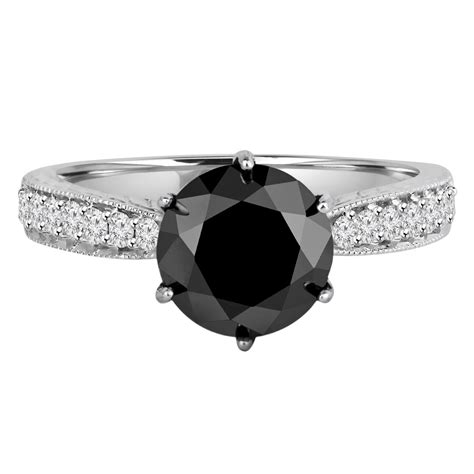 Vintage Black Diamond Engagement Ring | Bijoux Majesty