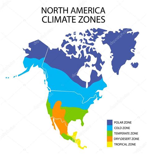 Am Rica Del Norte Zonas Clim Ticas Mapa Vector De Infograf As Geogr