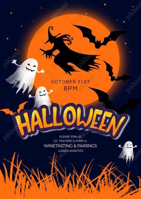 Witch Ghost Monster Halloween Cartoon Holiday Poster Psd Free Download Pikbest