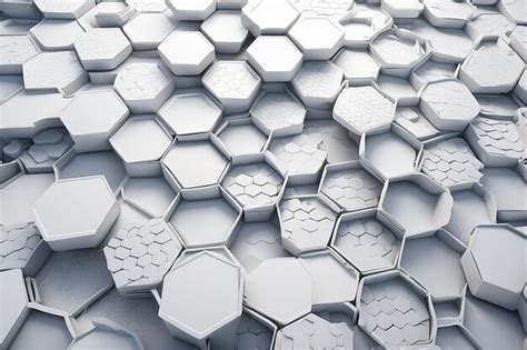 Premium Photo 3D Futuristic Honeycomb Mosaic White Background