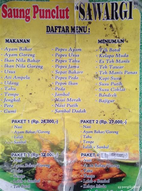 Selalu Diperbarui Menu Saung Punclut Sawargi Ciumbuleuit Bandung