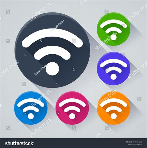 Illustration Wifi Circle Icons Shadow Stock Vector Royalty Free