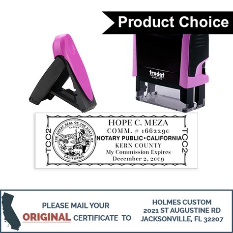 California Pink Rectangle Notary Stamp Corp Connect