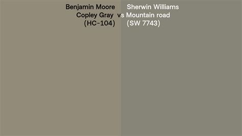 Benjamin Moore Copley Gray Hc 104 Vs Sherwin Williams Mountain Road