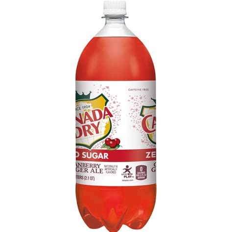 Canada Dry Zero Sugar Cranberry Ginger Ale Soda L Bottle Liter Shipt