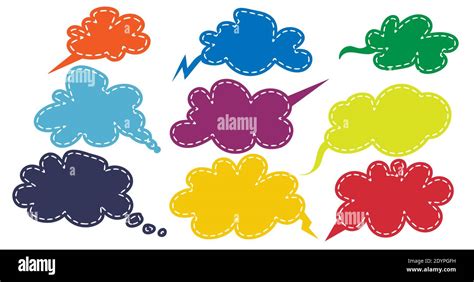 Speech Colorful Bubble Icons Set Communication Chat Dialog