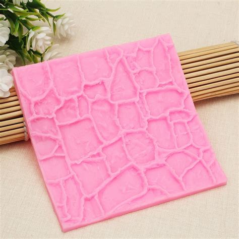 Cobble Stone Wall Line Grain Silicone Impression Texture Mat Fondant