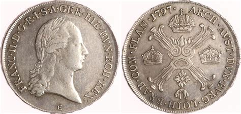 Österreich 1 2 Kronentaler 1797 E Franz II I 1792 1835 VF EF MA