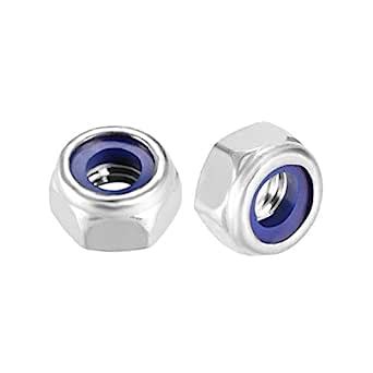 Uxcell M X Mm Nylon Insert Hex Lock Nuts Stainless Steel