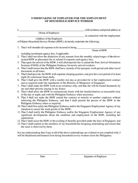 Undertaking Of Employer Form Fill Out Sign Online Dochub