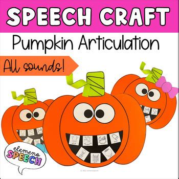 Pumpkin Articulation Craft For Speech Therapy By Elemenospeech Tpt