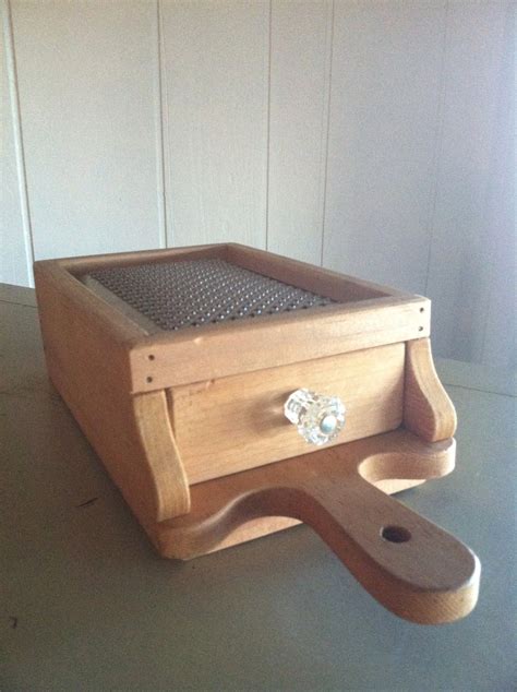 Antique Replica Alfresco Wooden Cheese Grater Box With Glass Etsy