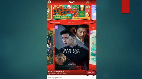 Cách đặt vé xem phim trên điện thoại bằng app CGV Cinemas